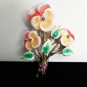 Women's Monet Multicolored Flower Brooch